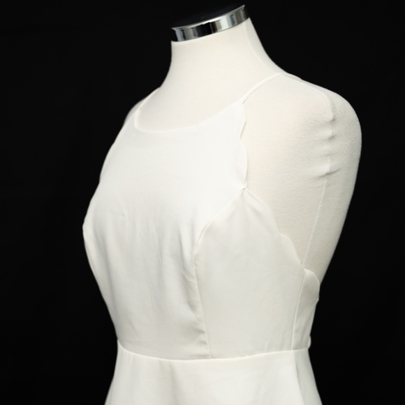 Lulu's. Play On Curves Ivory Backless Mini Dress. - Picture 9 of 11